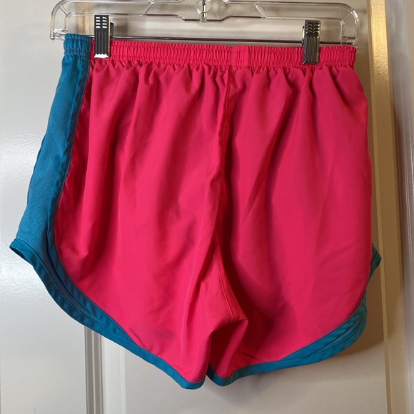 NIKE ATHLETIC SHORTS Size Medium, Neon Pink with Blue Stripe - Picture 2 of 2